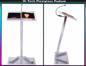 Podium42" height aluminum & plexiglass(microphone/audio not included)$95